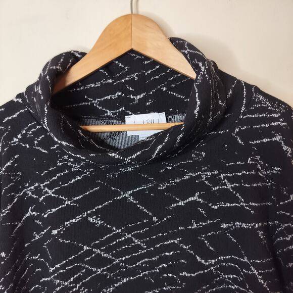 Joseph Ribloff Sweater Mock Neck PulloverBlack White Stretch - Picture 3 of 7